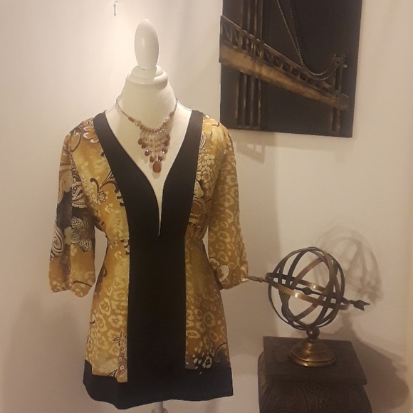 ERIN B WOMAN! 3/4 SLEVEE BLUSON - Picture 1 of 2